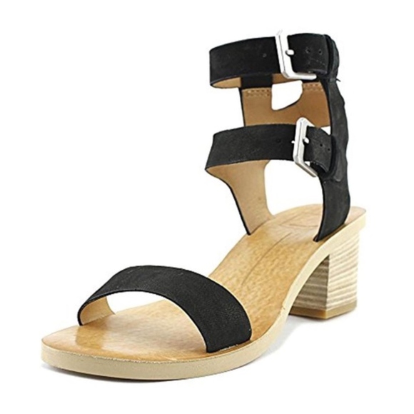 Dolce Vita Shoes - DOLCE VITA West Nubuck Open Toe Black Block Heel